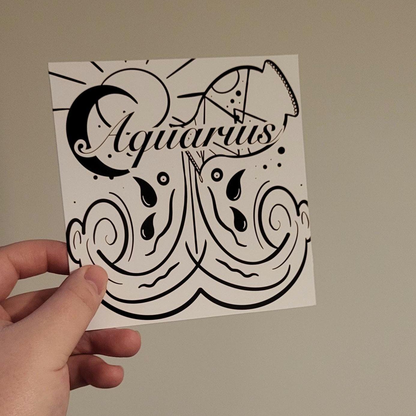 Aquarius Zodiac Sign Card