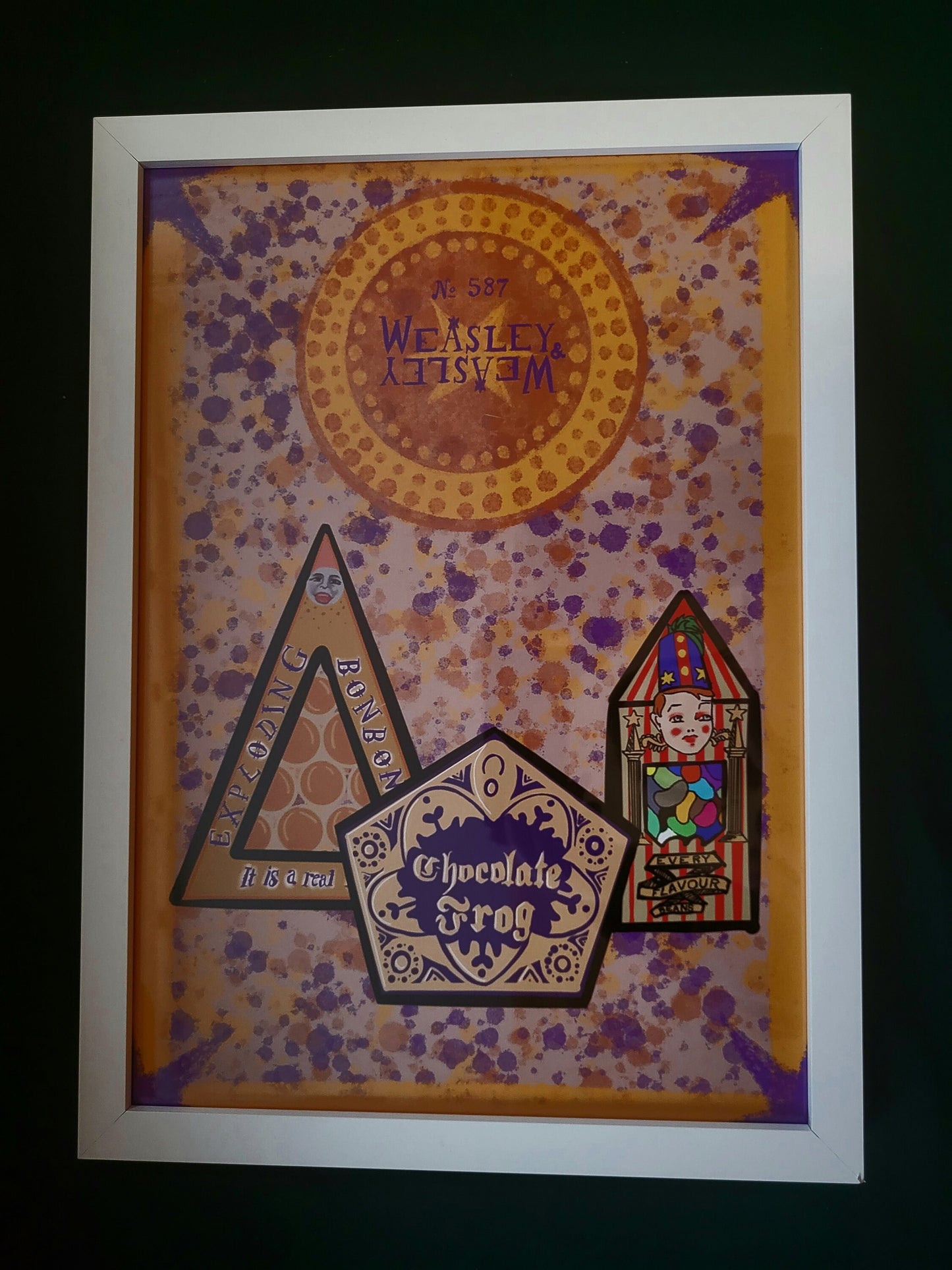 Harry Potter Sweets Print - Weasley and Weasley - Chocolate Frog, Bertie Bott’s Beans, Exploading Bon Bon’s - available in different sizes