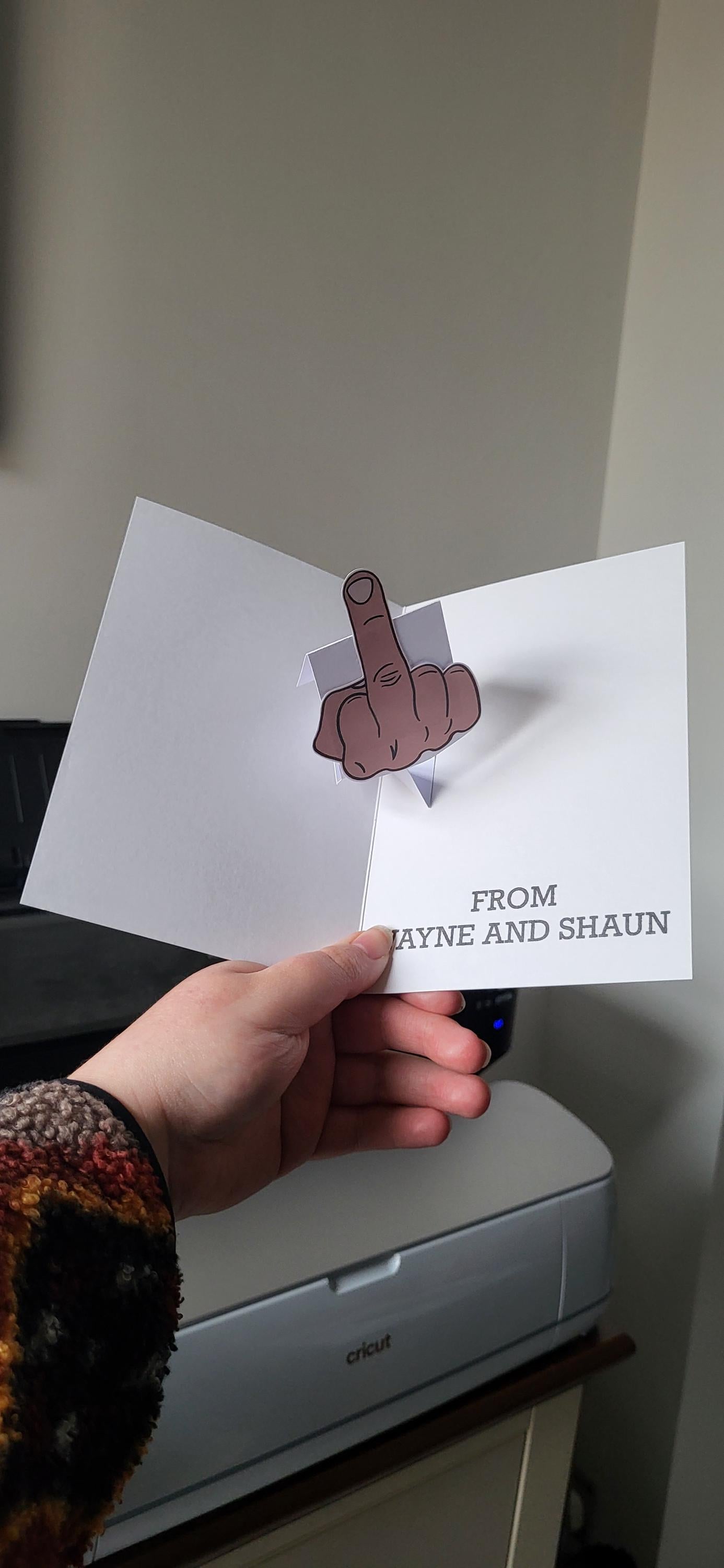 Middle Finger Pop-up Card - Personalised