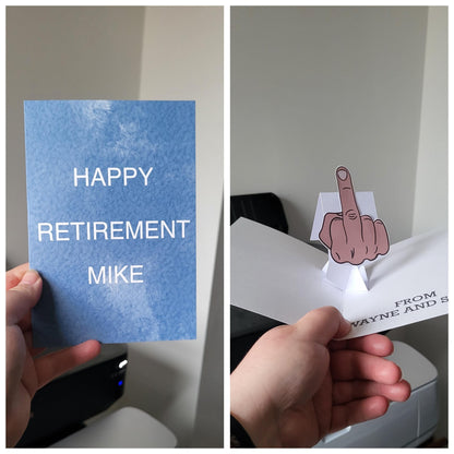 Middle Finger Pop-up Card - Personalised