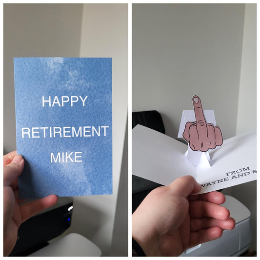 Middle Finger Pop-up Card - Personalised