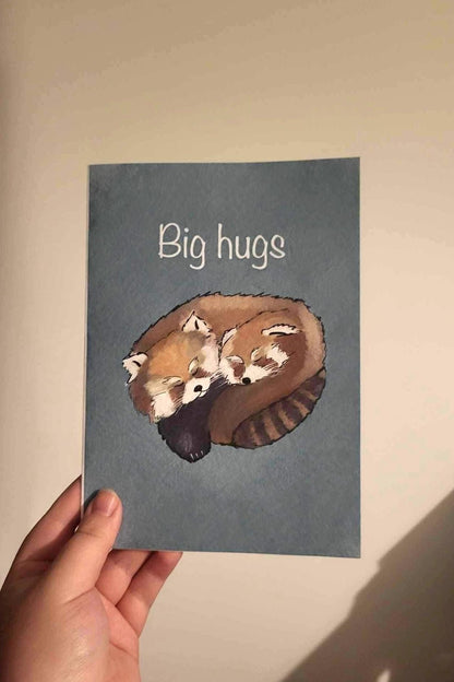 Red Panda ‘Big hugs’ Greeting/Birthday Card