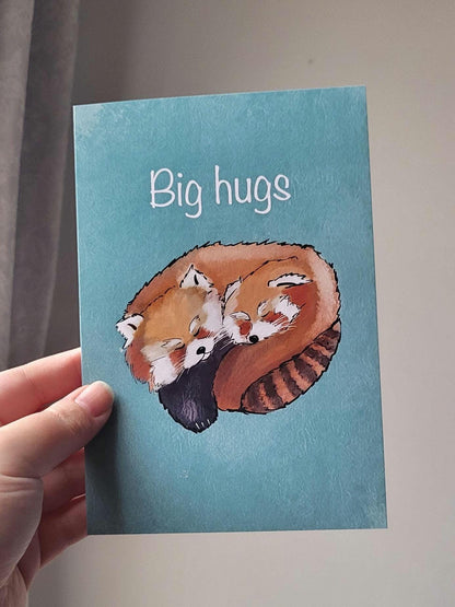 Red Panda ‘Big hugs’ Greeting/Birthday Card