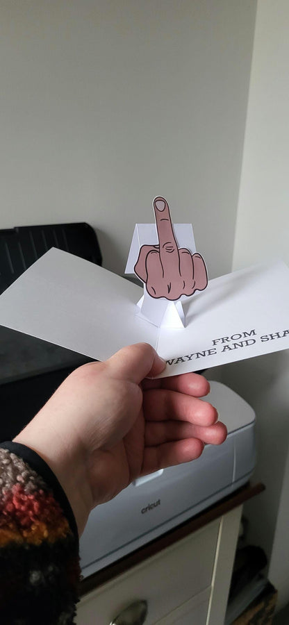 Middle Finger Pop-up Card - Personalised