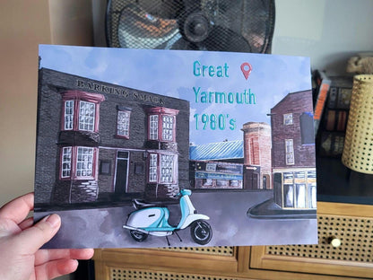 Great Yarmouth 1980's - The Barking Smack Scooter Lambretta Print
