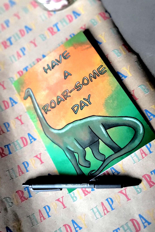Dinosaur Greeting/Birthday Card "Have a roar-some day"
