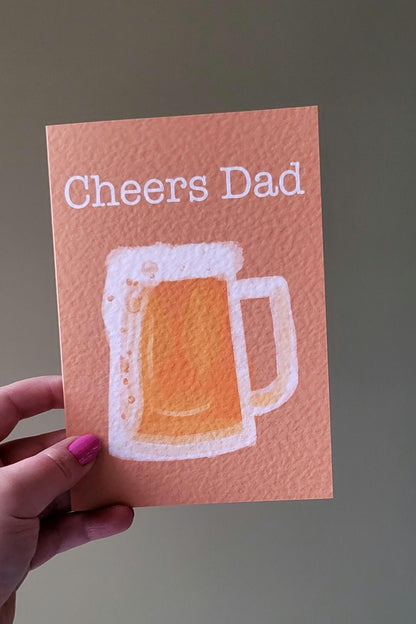 Fathers Day/thank you Beer Card "Cheers Dad"