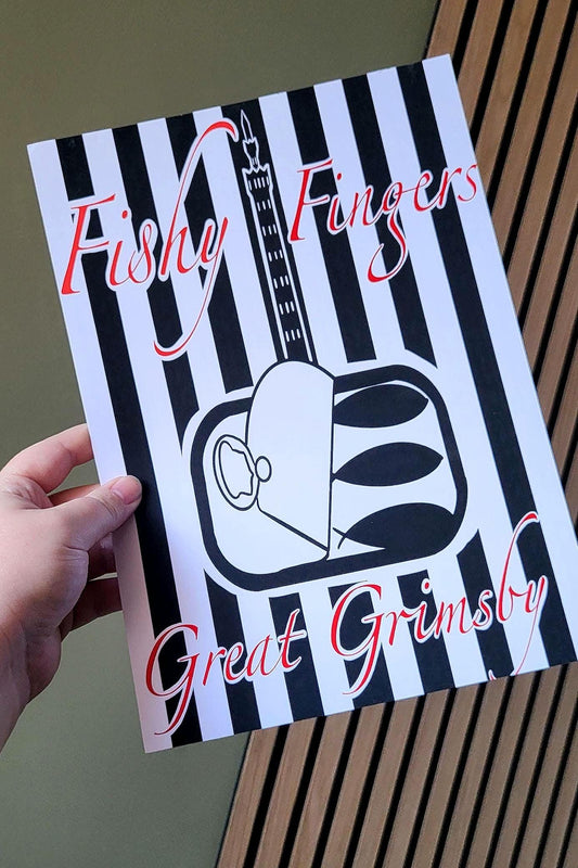 Great Grimsby 'Fishy Fingers' Art Print