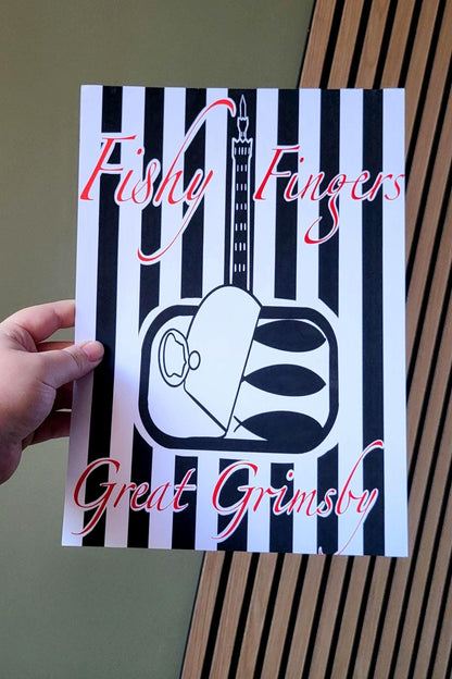 Great Grimsby 'Fishy Fingers' Art Print