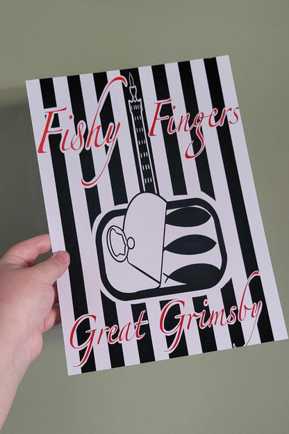 Great Grimsby 'Fishy Fingers' Art Print